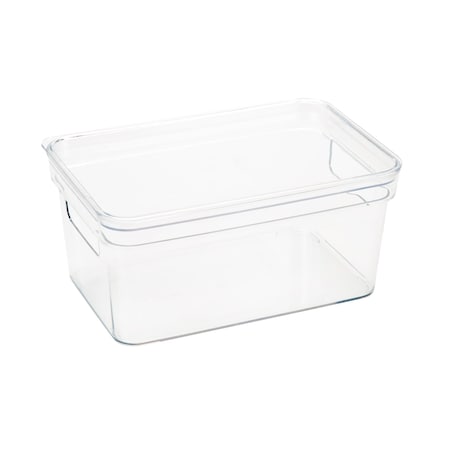 Simplify Storage Bin, Plastic, Super Clear, 10.2 in H, 6.69 in W, 10.2 in L 24060